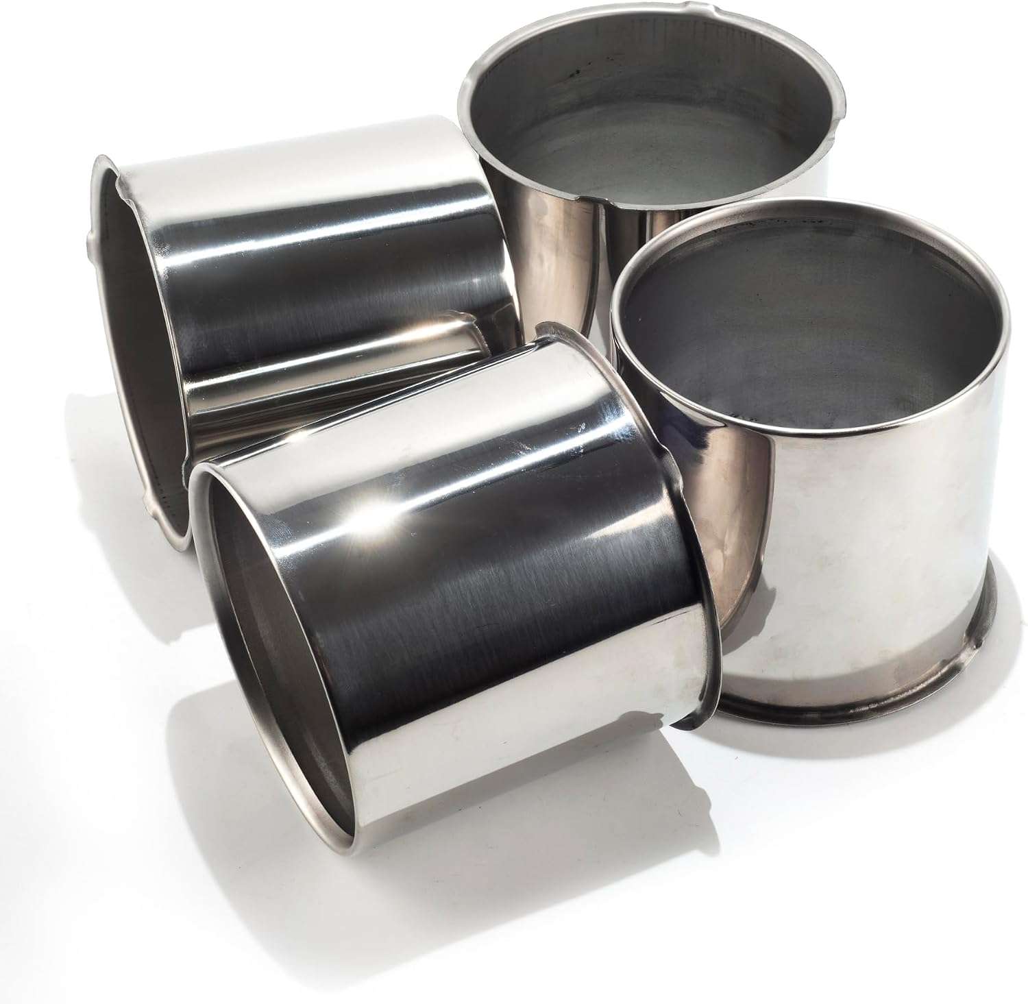 Stainless Steel 5.15inch Wheel Center Caps Opened End Hub Cap Fit 5.15" Bore Rims Truck Trailer RV SUV Chrome Push Through Wheel Cover, 4Pcs