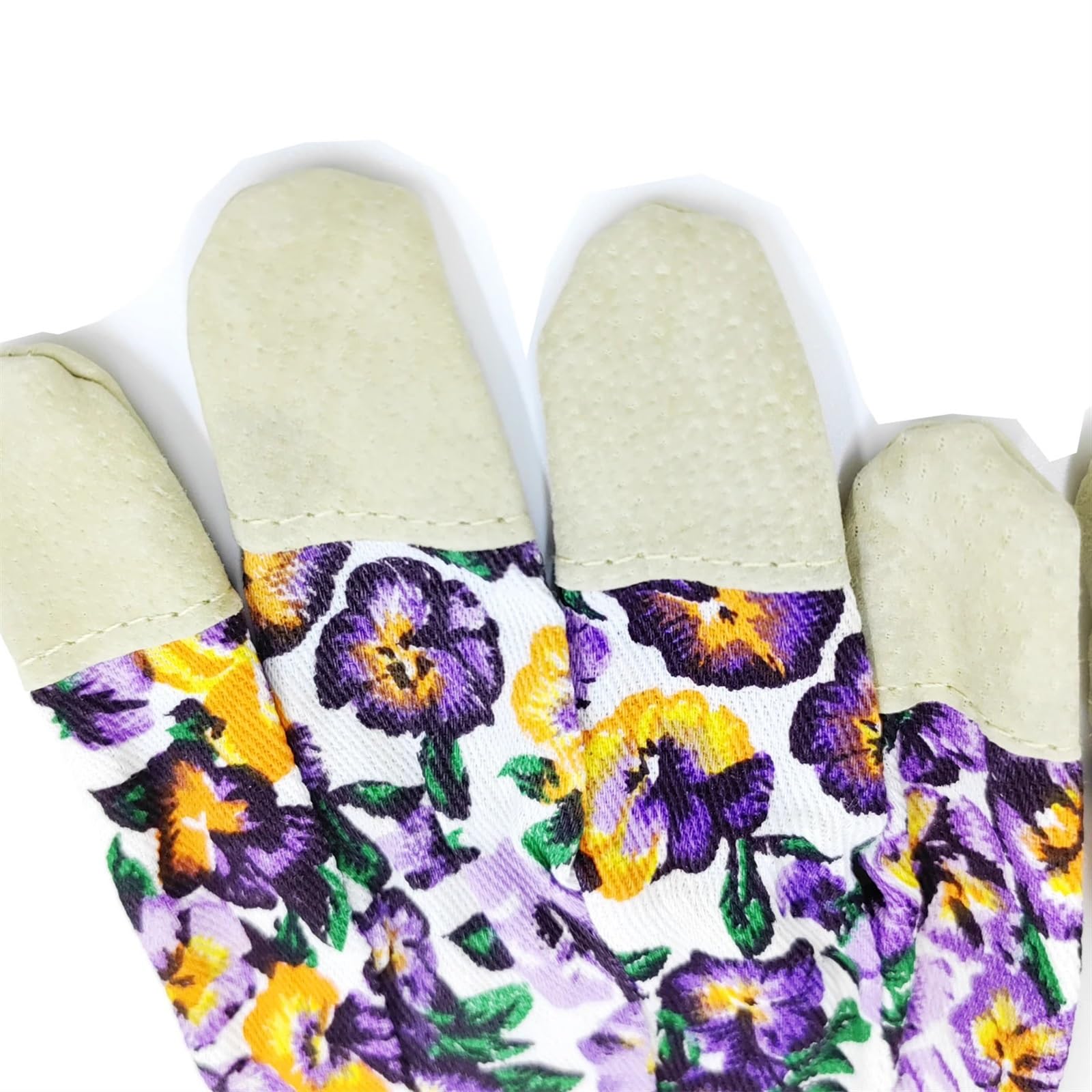 Guanti da Giardinaggio Anti-Spina da Donna in Pelle, Guanti da Lavoro Leggeri, Elasticizzati, con Impugnatura Resistente in Pelle per la Semina, la potatura(Glove 2Pairs)