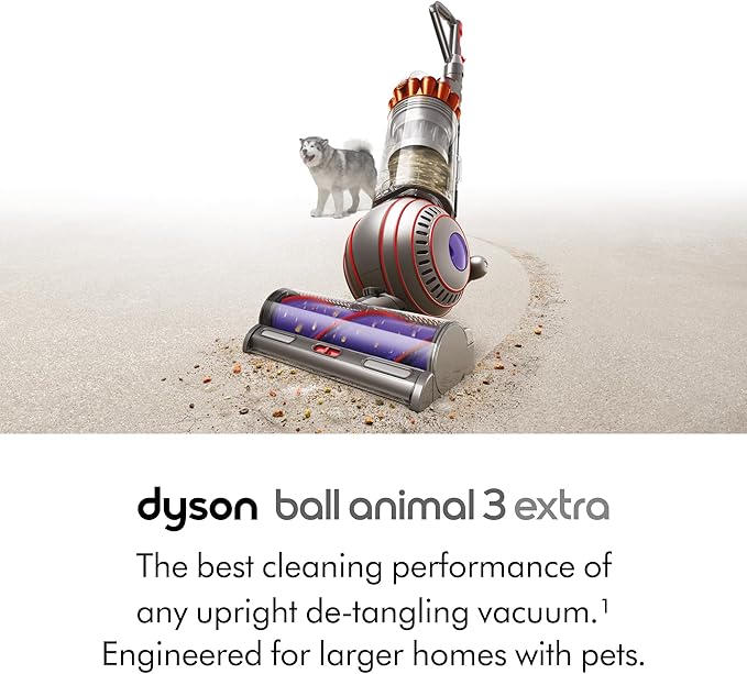 Dyson Ball Animal 3 Upright Vacuum, Corded, 290AW, De-tangling Motorbar Cleaner Head for All Floors, 3 Suction Modes
