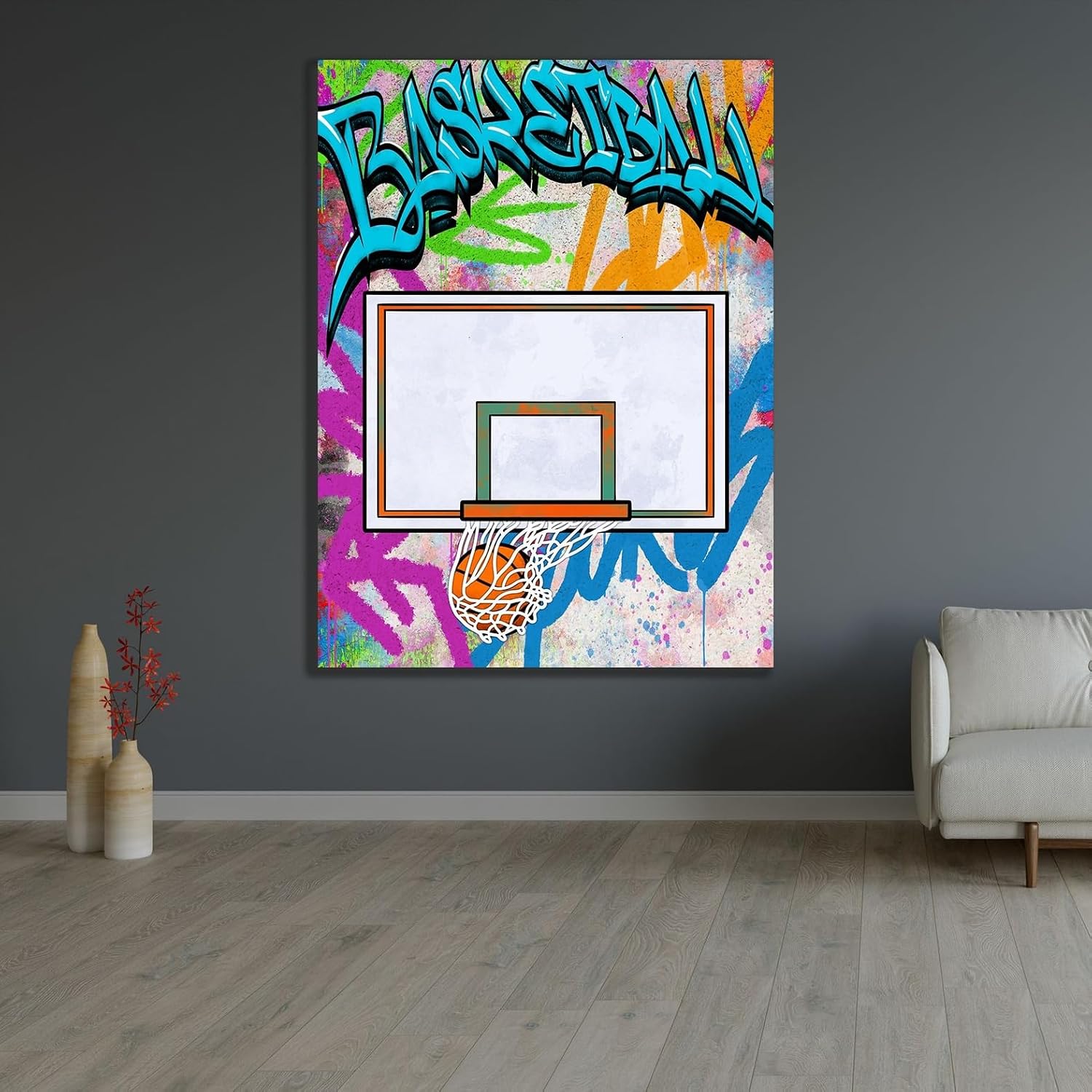 ArtDirect Graffiti Basketball Hoop Unframed Art Print Giclee Poster by Prime, Marcus - Ready for Framing with Customization Sizes 8x10, 11x14, 15x20, 24x32, 36x48, and 45x60 Inches