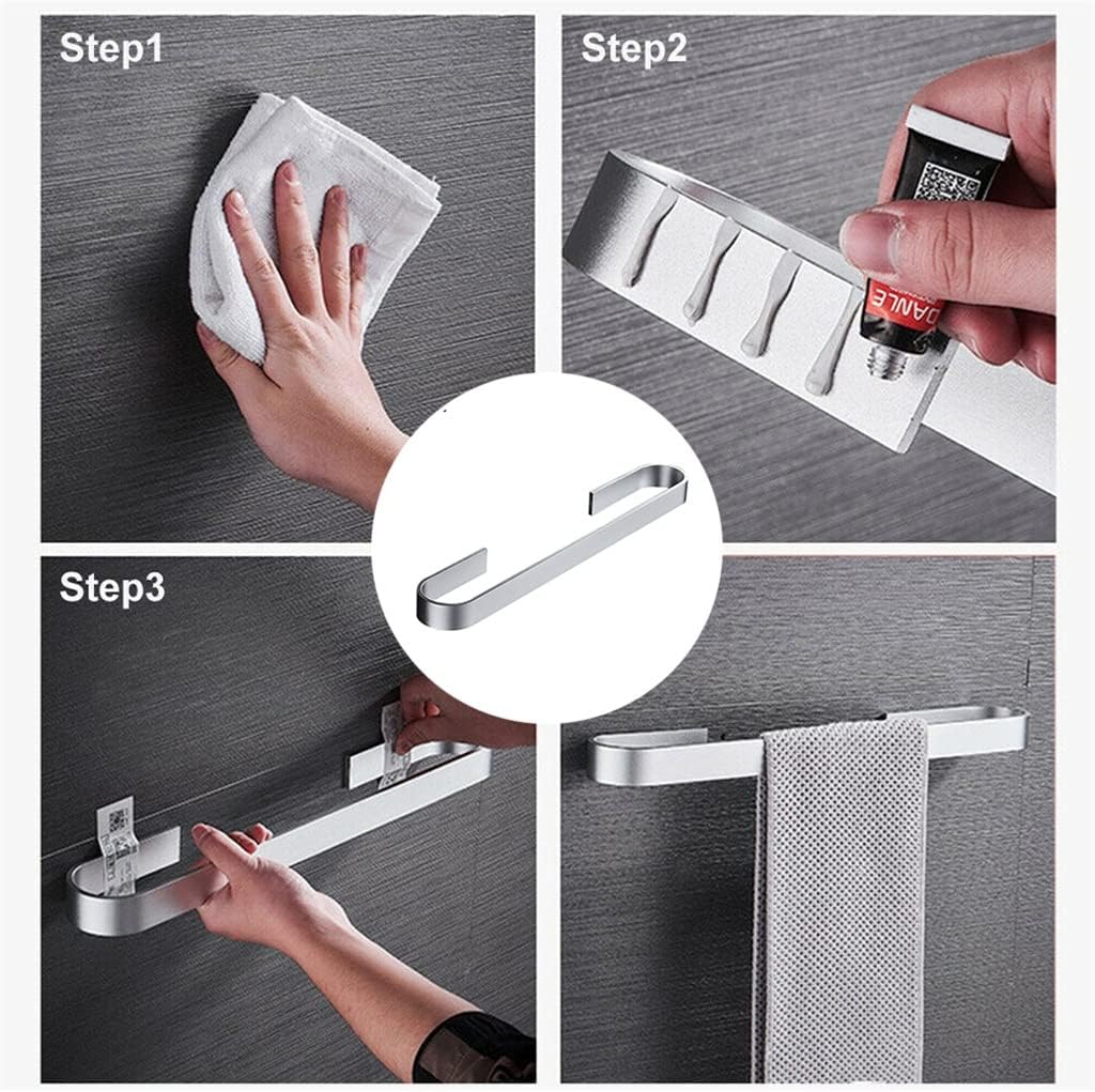 Towel Holder Bathroom Towels Rack Hanger Black Silver Stainless Steel Wall Hanging Bar Organizer Kitchen Storage Shelf