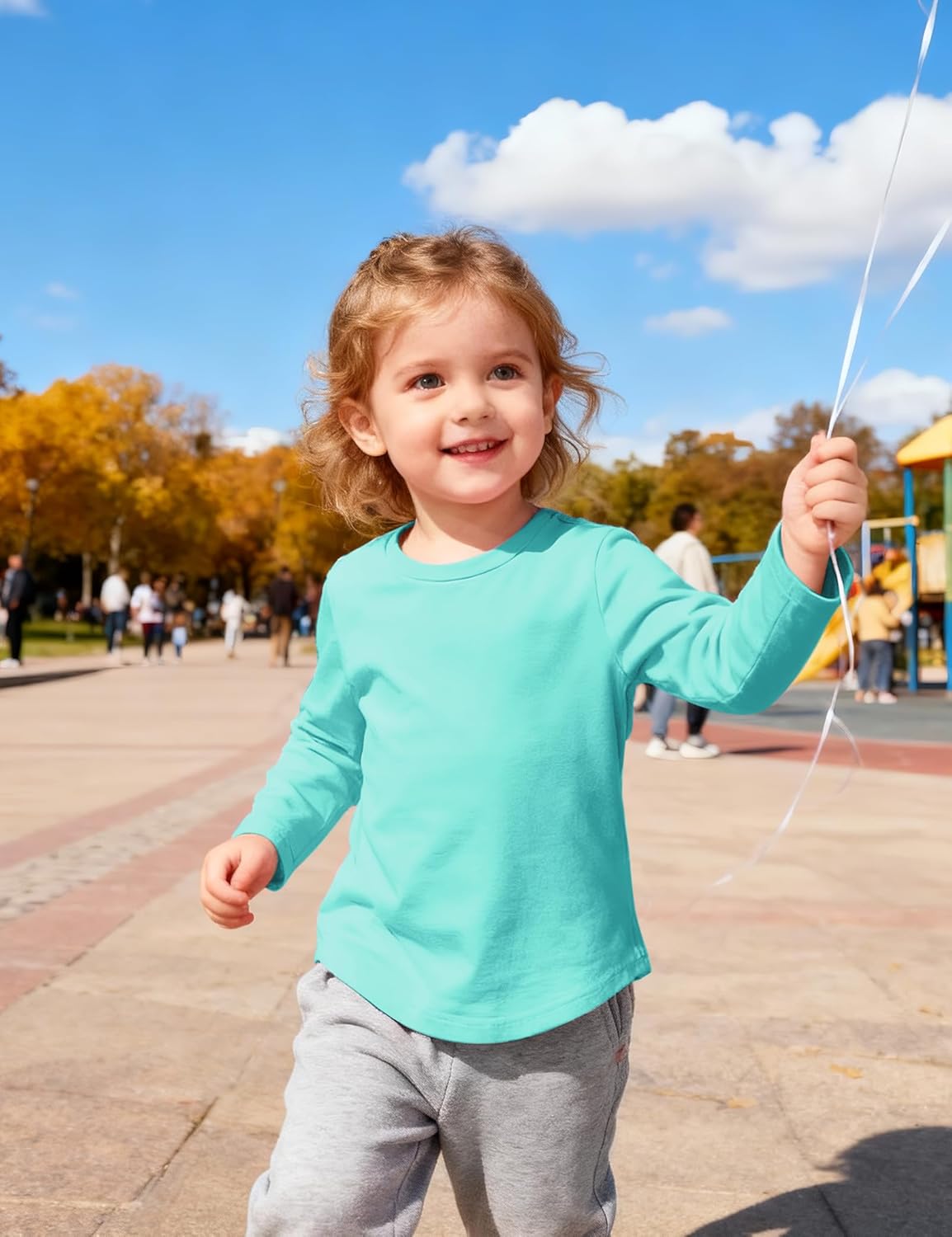 Witwot Toddler Girl Long Sleeve Shirts Soft Cotton T-Shirts Baby Girls Crewneck Basic Tees Tops for 18M-5T - Image 3