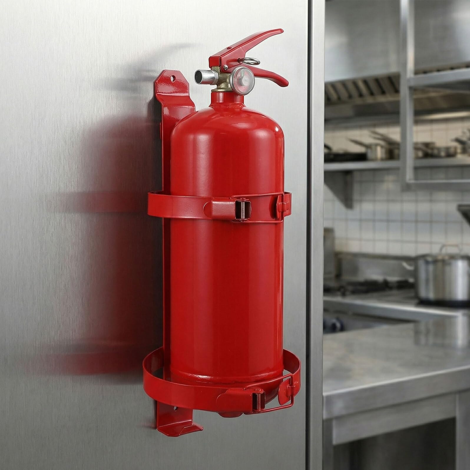 2 Piezas Soporte para Extintor de Incendios Doméstico de 3/4 Kg, Soporte de Pared Ajustable de Alta Resistencia, Paquete para Garaje, Hogar y Uso Marino