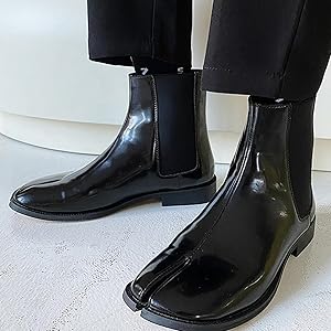 Amazon | [WOOYOO] 足袋ブーツ メンズ レザー タビブーツ ショート 