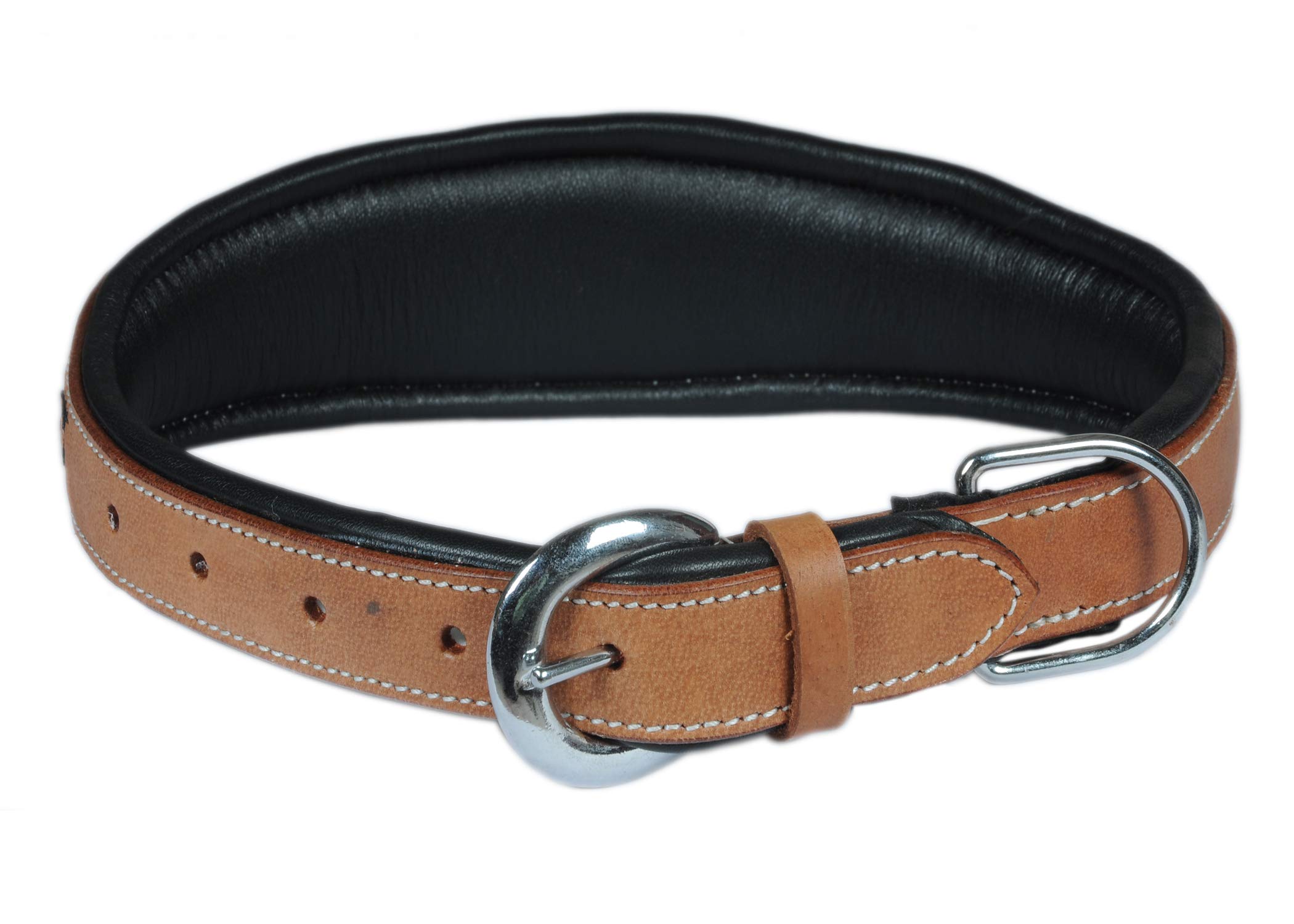 Skora Leather Padded Custom Handmade Hand Tool Dog Collar and Leash Set (Large) Combo Offer Dog Leash with Dog Leather Collar 2