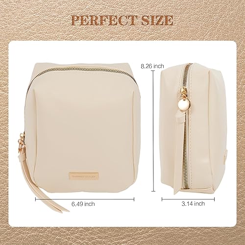 Miniatura 2 de Bolsa de maquillaje de viaje, bolsa de cosméticos, bolsa de maquillaje, bolsa de aseo para mujeres y niñas, Blanco, Bolsa de cosméticos de viaje de