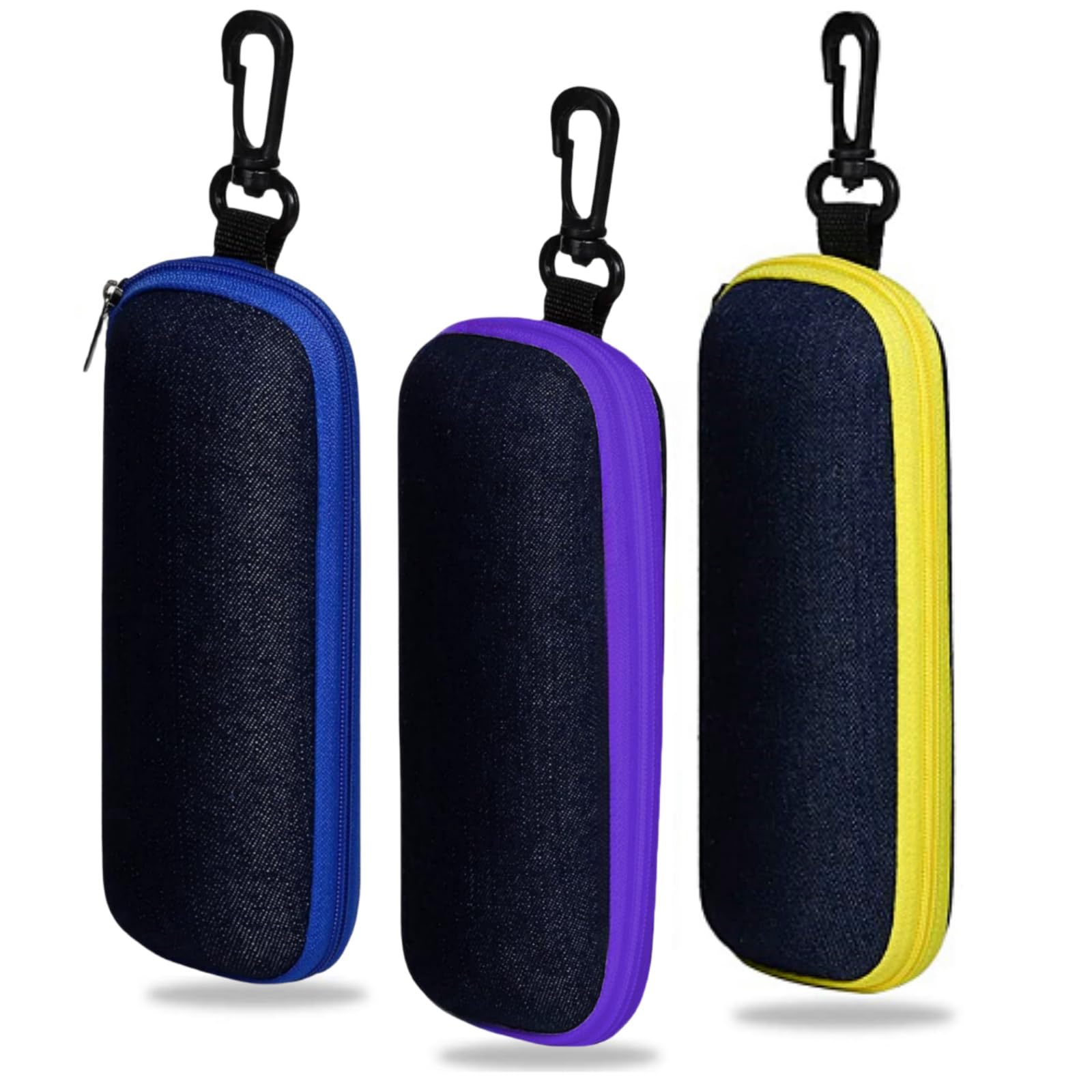 3 Pack EVA Glasses Case Zipper Fashion Portable Denim Fabric Hard Case for Women Glasses Case-image-26