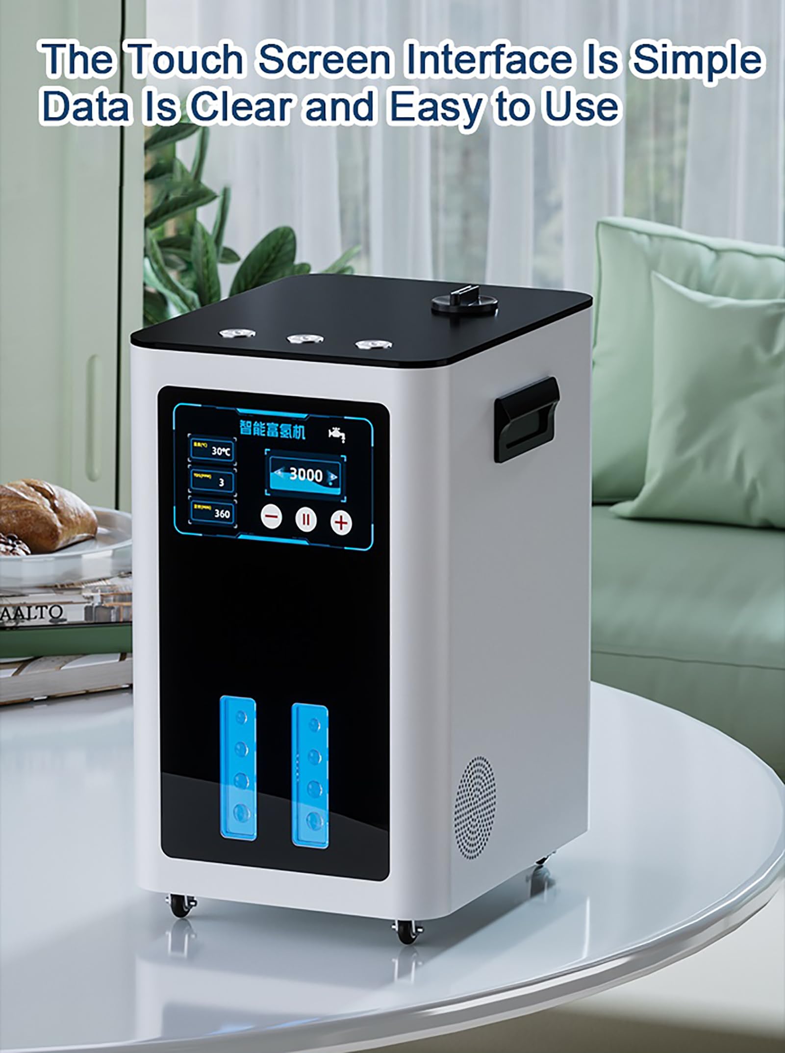 Urządzenie do inhalacji wodorem 2025, ulepszona wersja, inhalator H2 o wysokim przepływie 900–4200 ml/min, jonizator SPE/PEM, 7-stopniowa separacja pary wodnej i wody