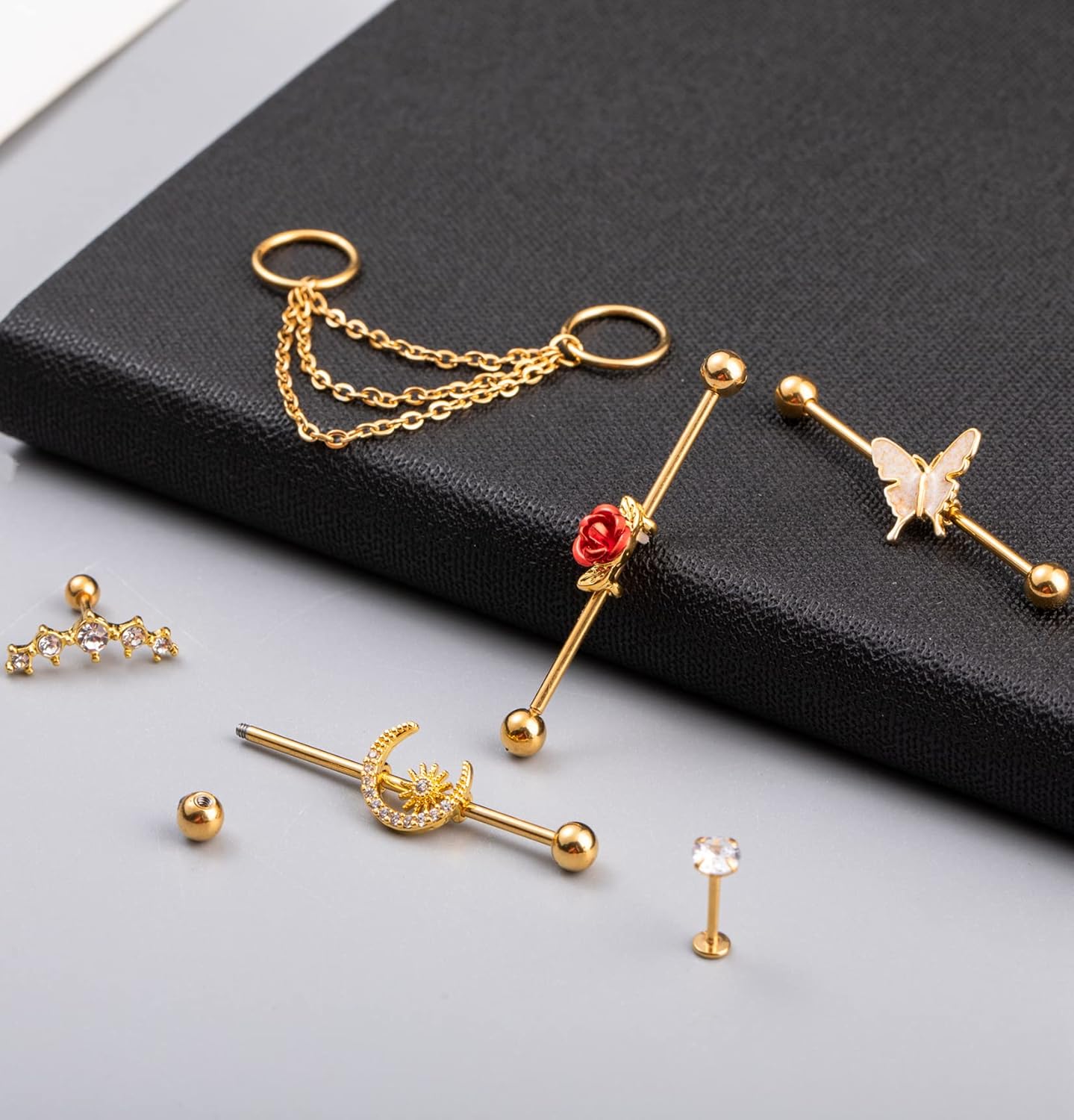 20Pcs 316L Stainless Steel Industrial Barbell Earring Cartilage Earring Helix Tragus Studs Conch Daith Piercing Jewelry - Image 4