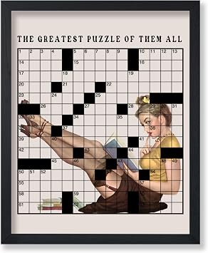 Poster Master The Greatest Puzzle Of Them All Poster - Retro Pin-Up Girl Print - Trendy Art - Puzzle & Girly Design - Preppy Design - Chic Boho Decor - Girls Room or Dorm Decor - 18x24 UNFRAMED
