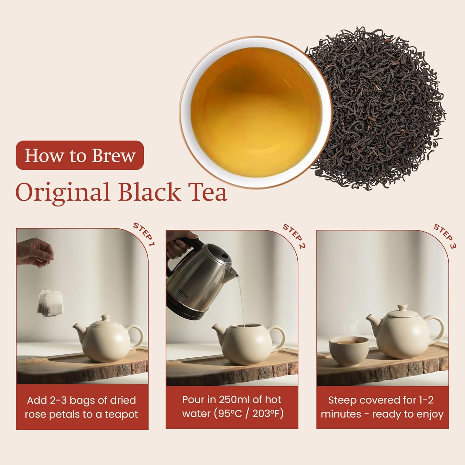 ANNHI TEA Original Black Tea - 24 Individually Wrapped Tea Bags, Loose Leaf, Smooth, Flavourful & Robust with Notes of Honey, Enjoy Hot or Iced, Natural Vietnamese Tea Pack