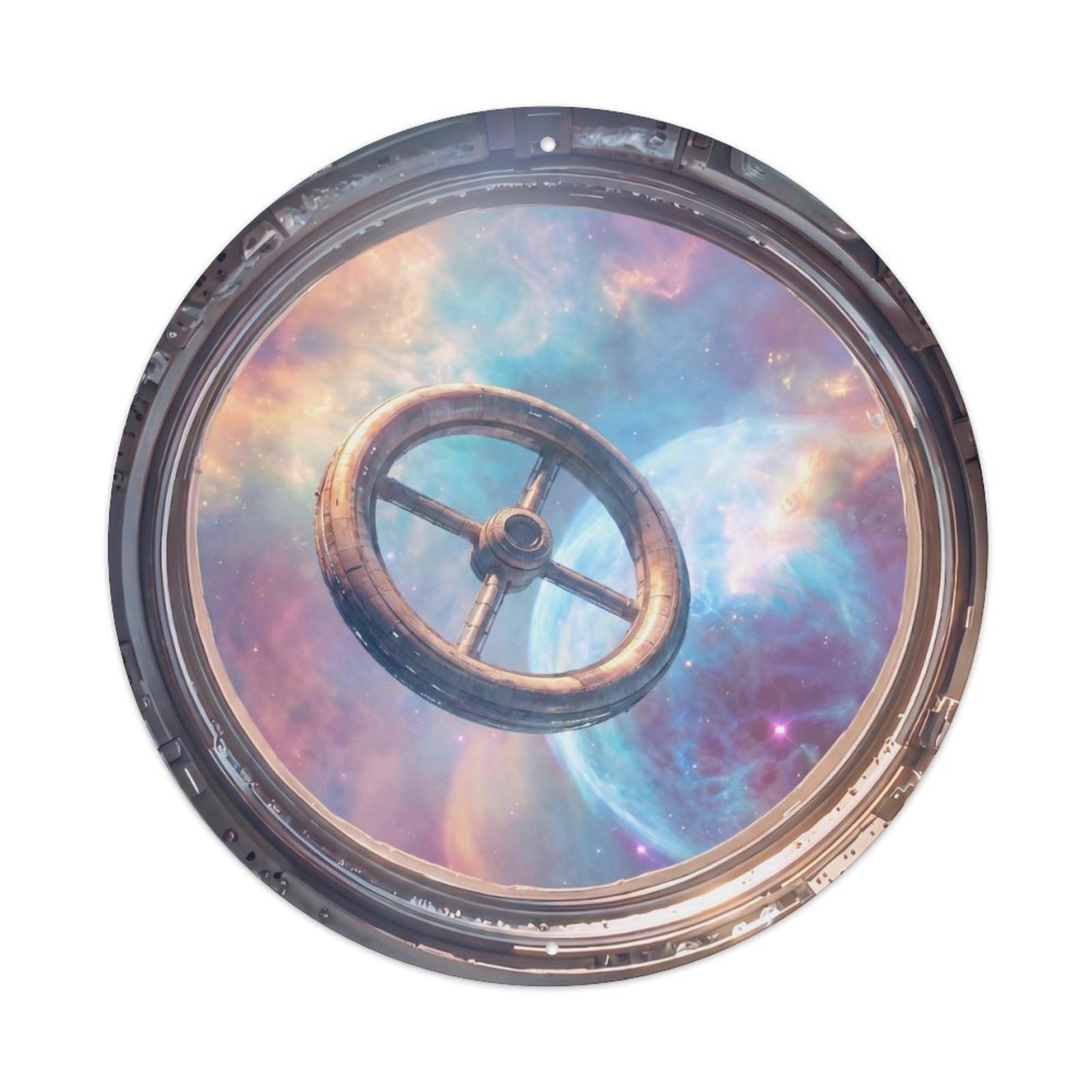 Ring Ship from Space Station Porthole Metal Tin Sign