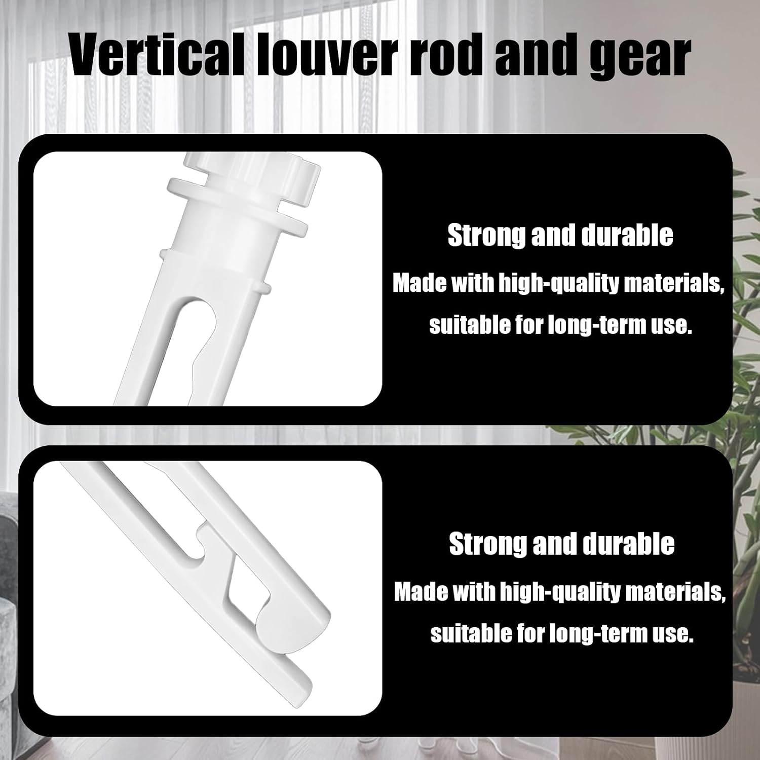 12 Set Vertical Blinds Repair Kit, Vertical Blinds Replacement Stem and Gear, Blind Repair Kit for Carrier Stem, Headrail, Curtain Accessories