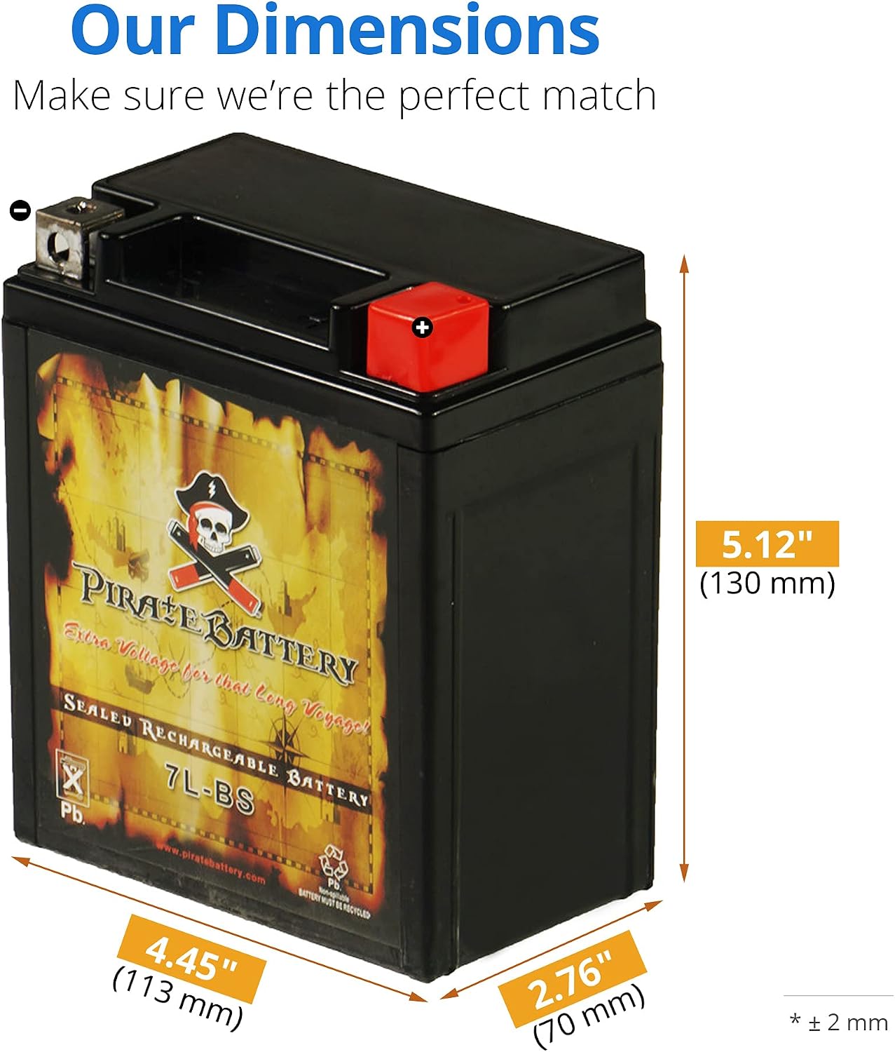 YTX7L-BS High Performance - Maintenance Free - Sealed AGM Motorcycle Battery