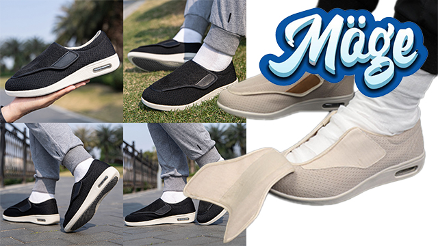 Scarpe Per Diabetici Uomo Estive - Mocassini Slip-On Traspiranti In Rete, Comodi E Leggeri Per Passeggio - Foto 3