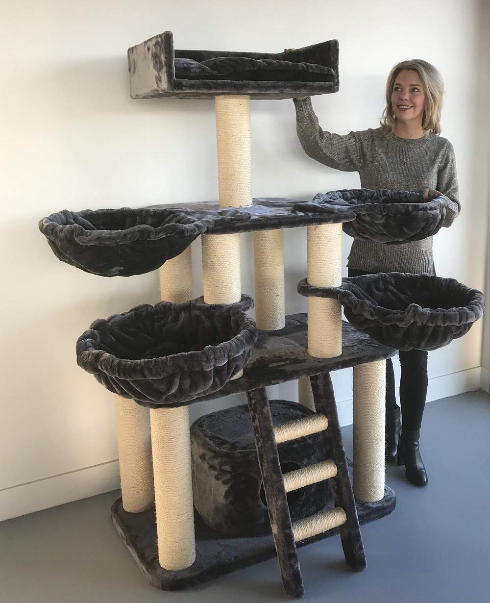 Cat tree for large cats Panther Brown XXL extra big breed trees scratch post and adult towers Furniture scratcher activity centre