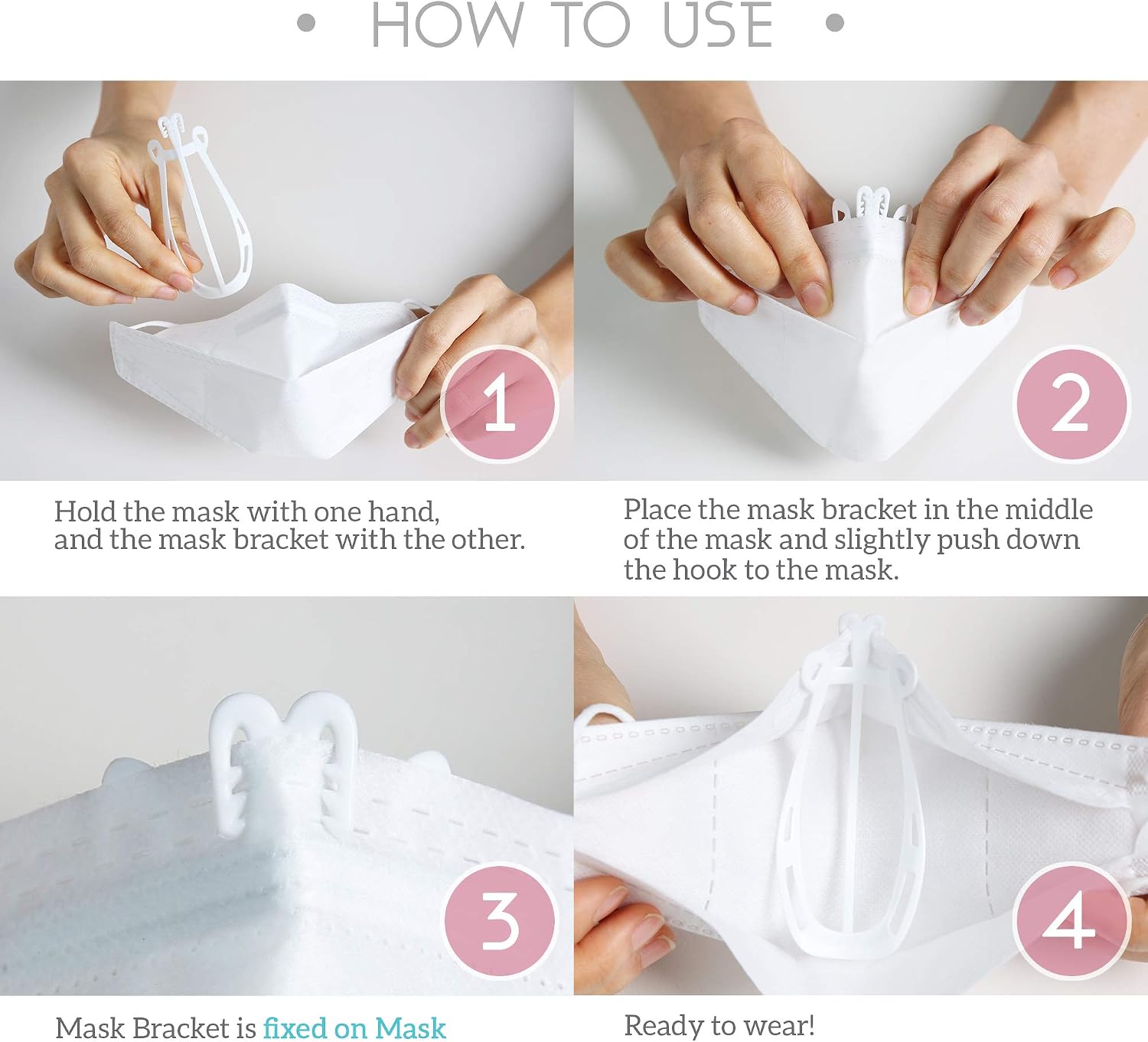 SHIELDOFGLORY Universal Face Mask Bracket 3D Mask Bracket Inner Support Frame for Easy Breathing, Stay Comfortable and Cool While Wearing Masks - Reusable And Easy To Clean, Made In Korea
