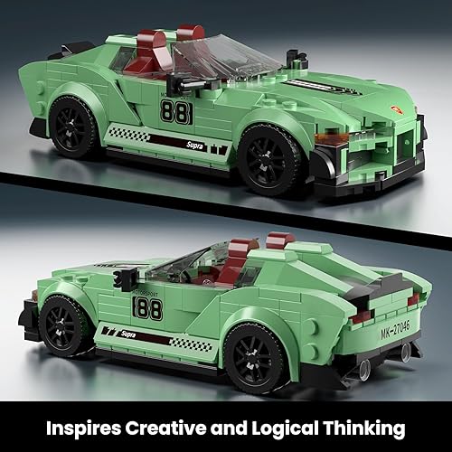 Miniatura 4 de Mould King Super Sports - Juego de construcción de autos de carreras de 348 piezas, juguete de construcción con vitrina para niños a partir de 8