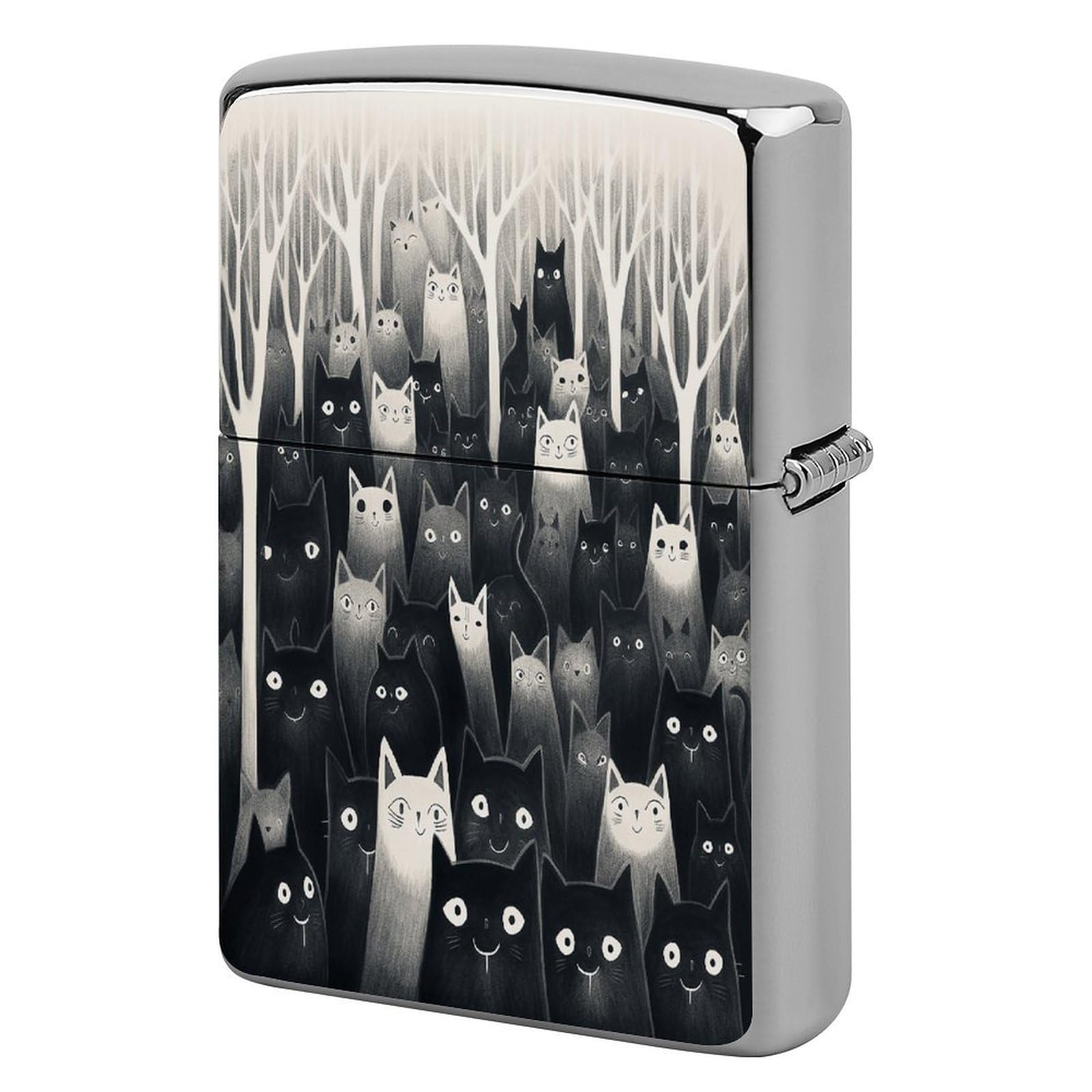 Btcowzrv Style A Group Of Black Cats Metal Lighter Case Sleeve Cover Holder