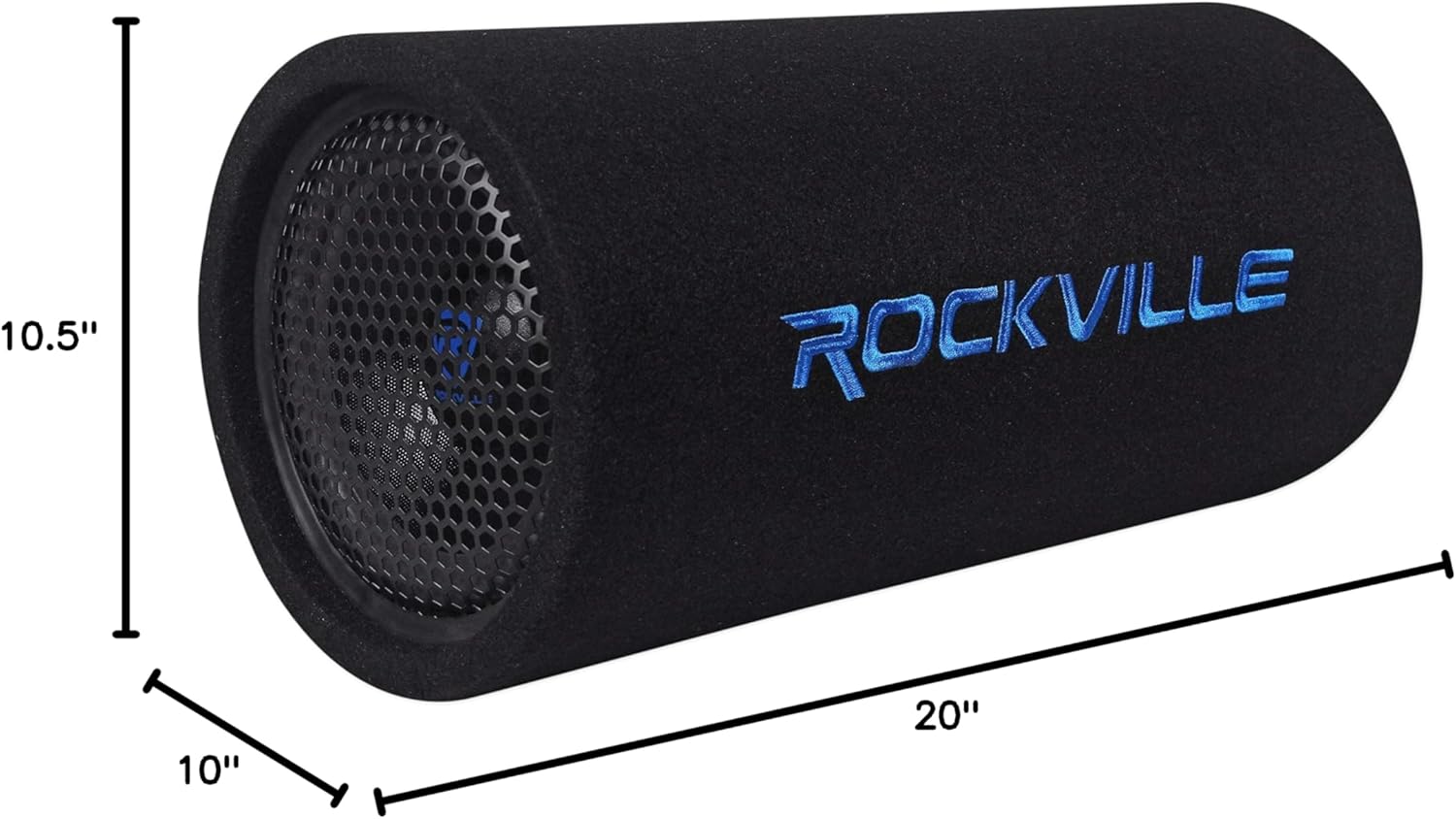 Rockville RTB80A Bundle: 8-in 400-Watt Peak / 200-Watt RMS Powered Subwoofer Bass Tube, RWK81 8 Gauge Complete Amp Installation Wire Kit with 100% Copper RCA for Jeep Wrangler 87-06, 2-Items