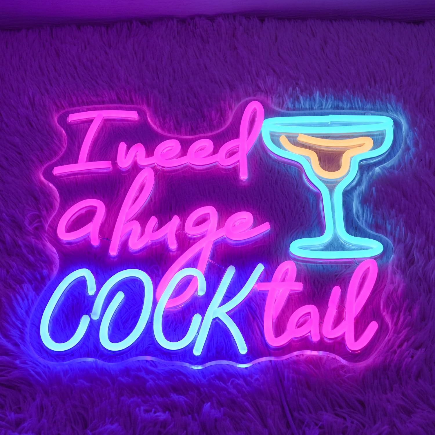 Cocktail Neon Schild für Wanddeko Letter Neon Licht Bar LED Schilder Bunte LED Lichter für Bar Küche Restaurant