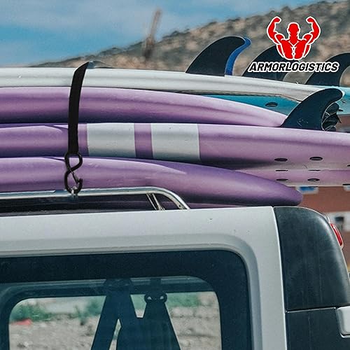 Miniatura 7 de Correas de trinquete retráctiles, paquete de 4, correas de amarre autorretráctiles de resistencia a la rotura de 1500 libras, correas de trinquete