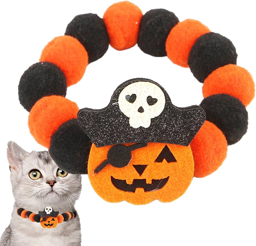 ハロウィン、ジャックオーランタン柄(オレンジ①)わんちゃん猫ちゃん用首輪 ハロウィン、ジャックオーランタン柄(オレンジ①)わんちゃん猫ちゃん用
