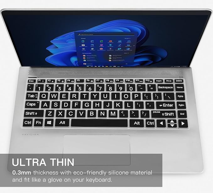 Cubierta de teclado con letras grandes para HP Pavilion x360 14 y laptops 14 miniatura 4