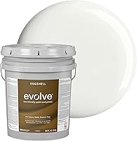 Vista 55 de EVOLVE Pintura e imprimación para interiores, cáscara de huevo (blanco alabastro), 1 galón, cobertura de una capa, excelente oculto, bajo contenido