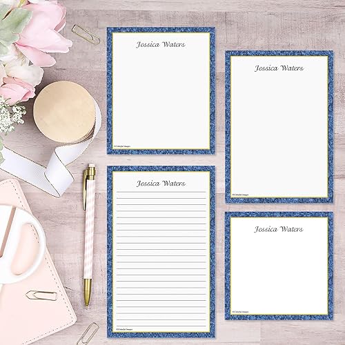 Miniatura 9 de Current Juego de 4 bloc de notas personalizado con inicial, 100 hojas, varios tamaños, ideal para listas de compras, listas de comestibles y regalos