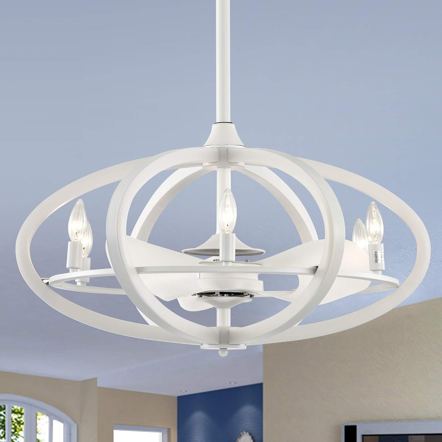 Torge Matte White 29-Inch 3-Blade Fandelier (Includes Remote)
