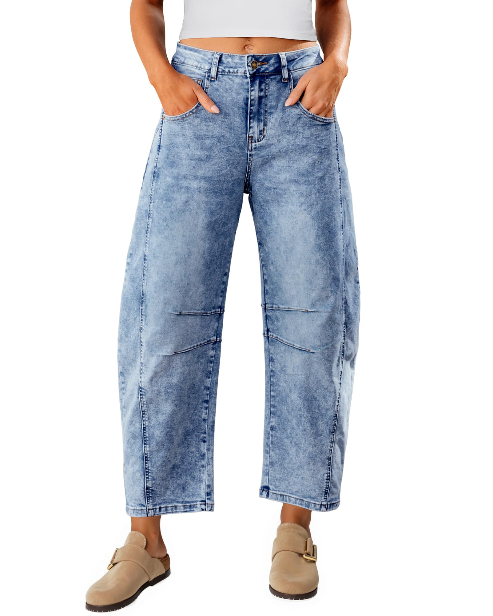 Wide leg stretch jeans | sea blauw | XXS | 264632-sea blauw-XXS