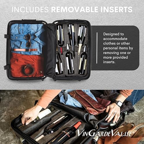 Miniatura 5 de VinGardeValise Grande - Maleta de vino  Equipaje de viaje de 12 botellas, aprobado por la TSA, carcasa dura duradera, espuma a prueba de golpes,
