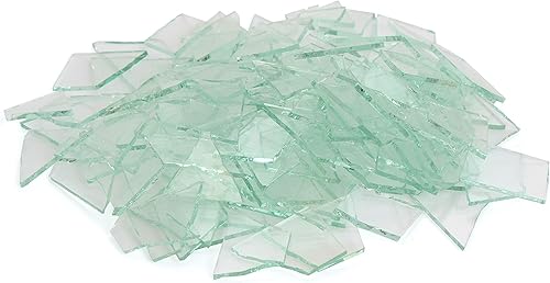 Milltown Merchants Adoquines de vidrio transparente (1 libra) - Vidrieras transparentes - Vidrio roto para escalones, manualidades y fabricación de