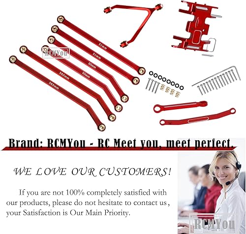 Miniatura 7 de RCMYou RC Upgrades Part - Enlaces de chasis de alta holgura y placa antideslizante y eslabones de amarre para barra de dirección axial SCX24 Bronco