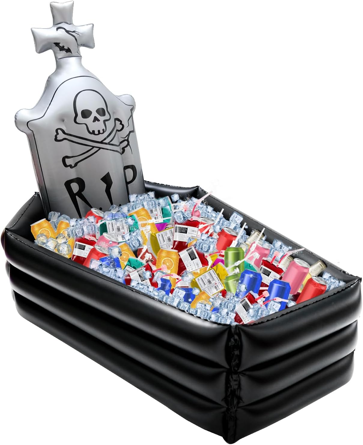 44 Inch Halloween Inflatable Tombstone Coffin Drink Cooler Party Supplies, Halloween