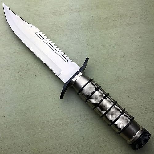 Miniatura 8 de Snake Eye Tactical Cuchillo de caza de hoja fija con kit de supervivencia y vaina, fósforos de pesca, anzuelos de pescado, agujas brújula (negro)