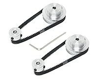 Vista 7 de Juego de 2 piezas 2GT Polea de distribución de aluminio 20 y 36 dientes 5 mm de orificio Rueda sincrónica con 2 piezas Longitud de 200 mm, ancho