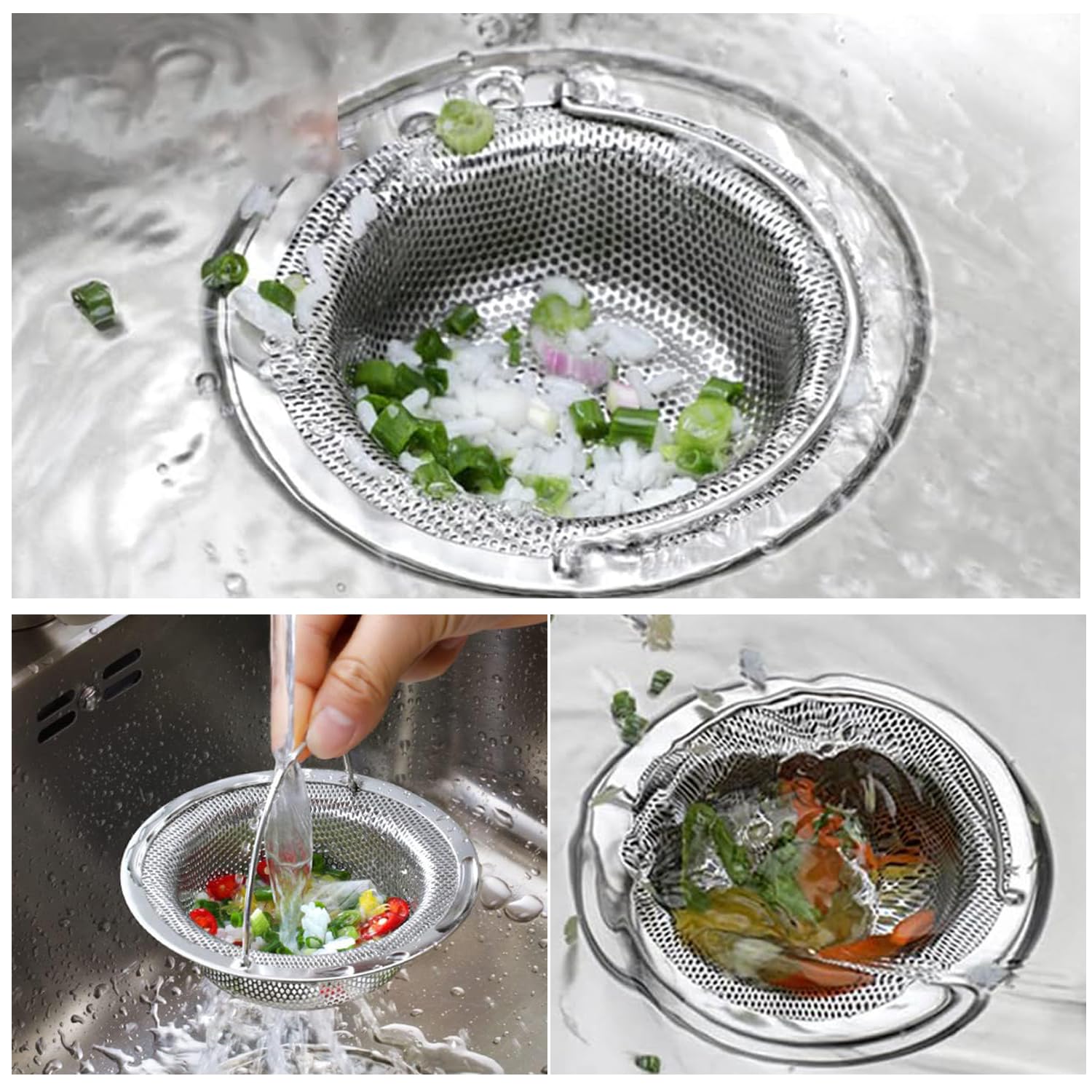 Lot De 2 Filtres D'évier De Cuisine En Acier Inoxydable Durable Avec