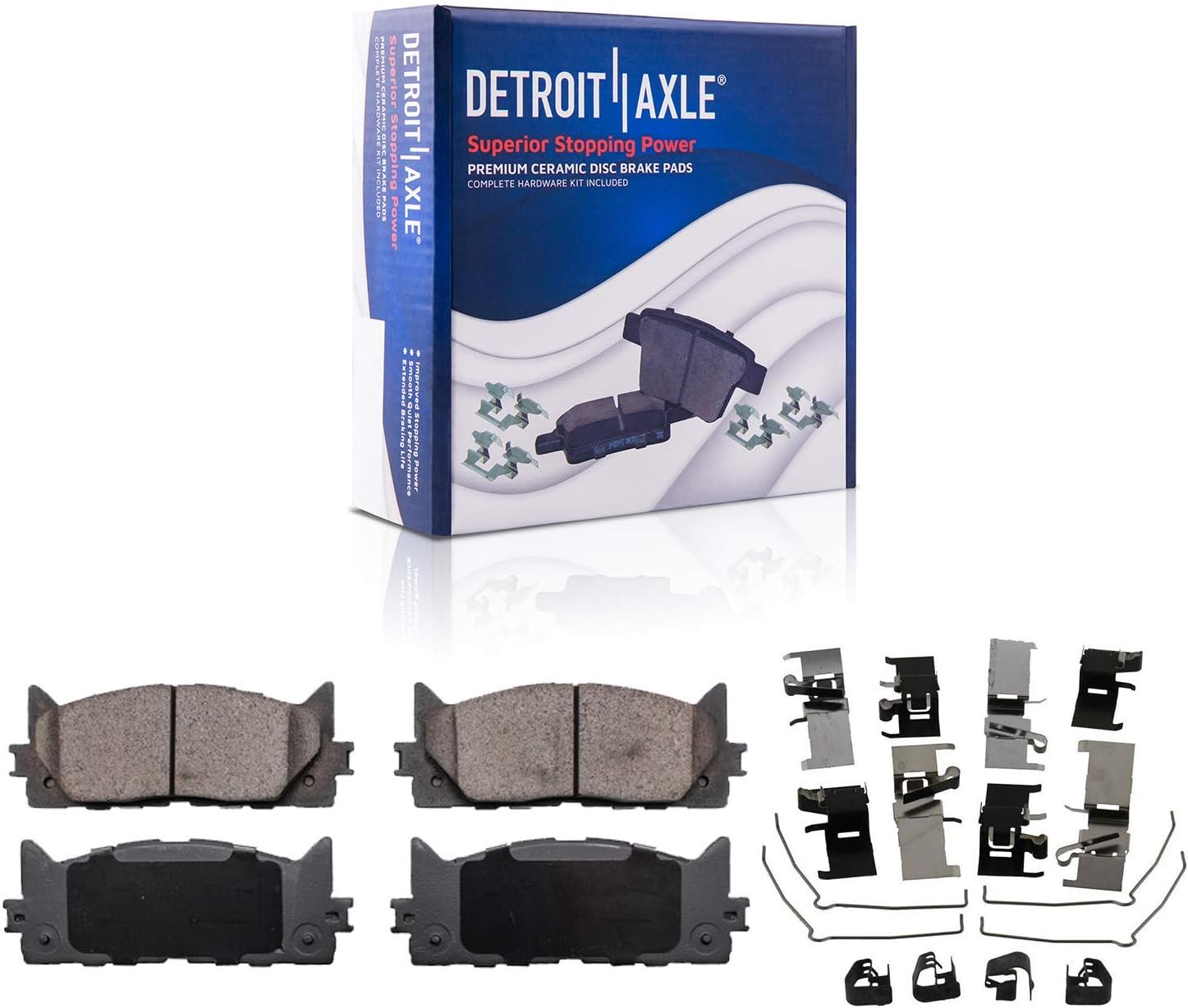 Detroit Axle - Front Disc Rotors + Ceramic Brake Pads Replacement for Lexus ES300h ES350 Toyota Camry Avalon - 4pc Set