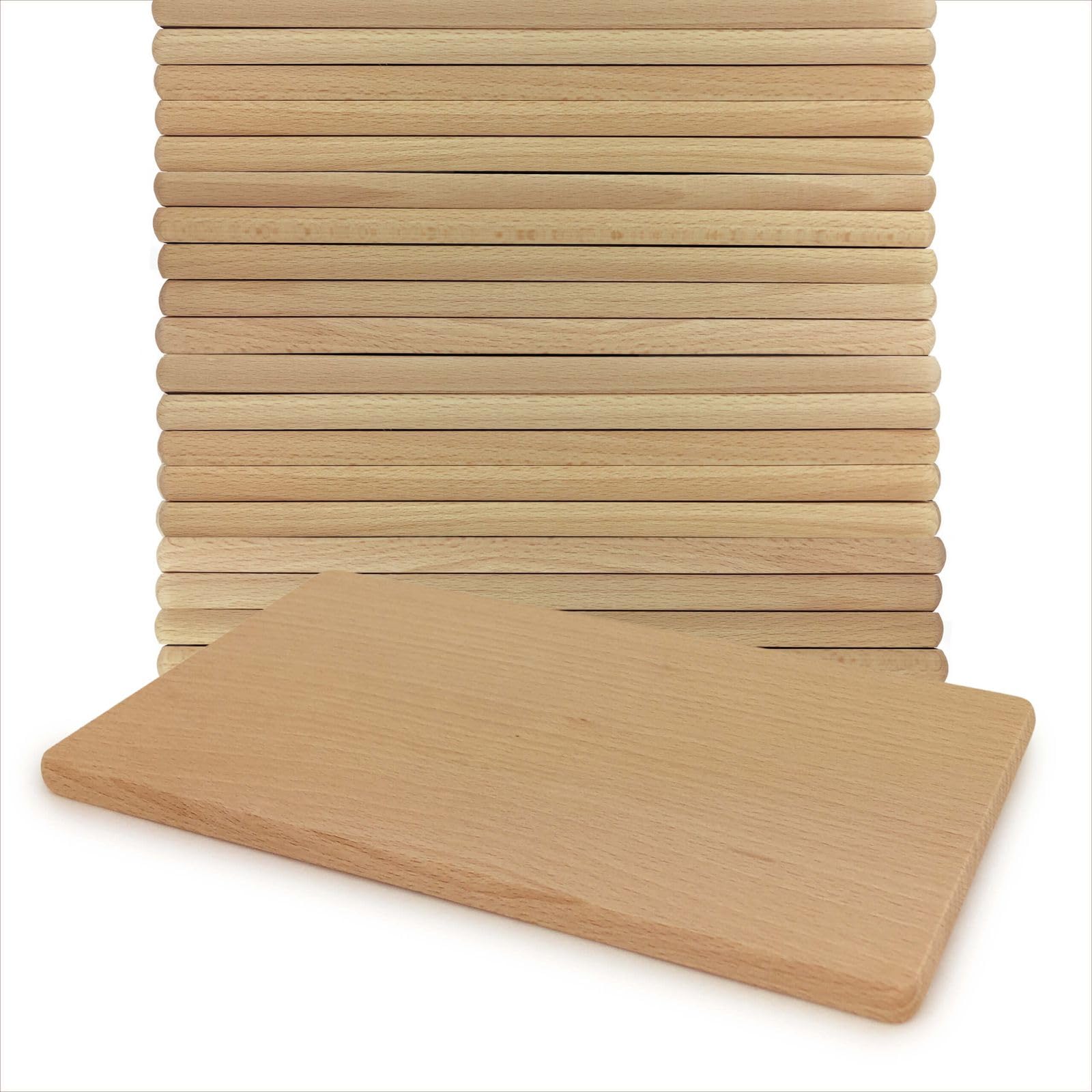 Gravidus Frühstücksbrettchen Holzbrett Buche 22x12x1 cm (20 Stück)