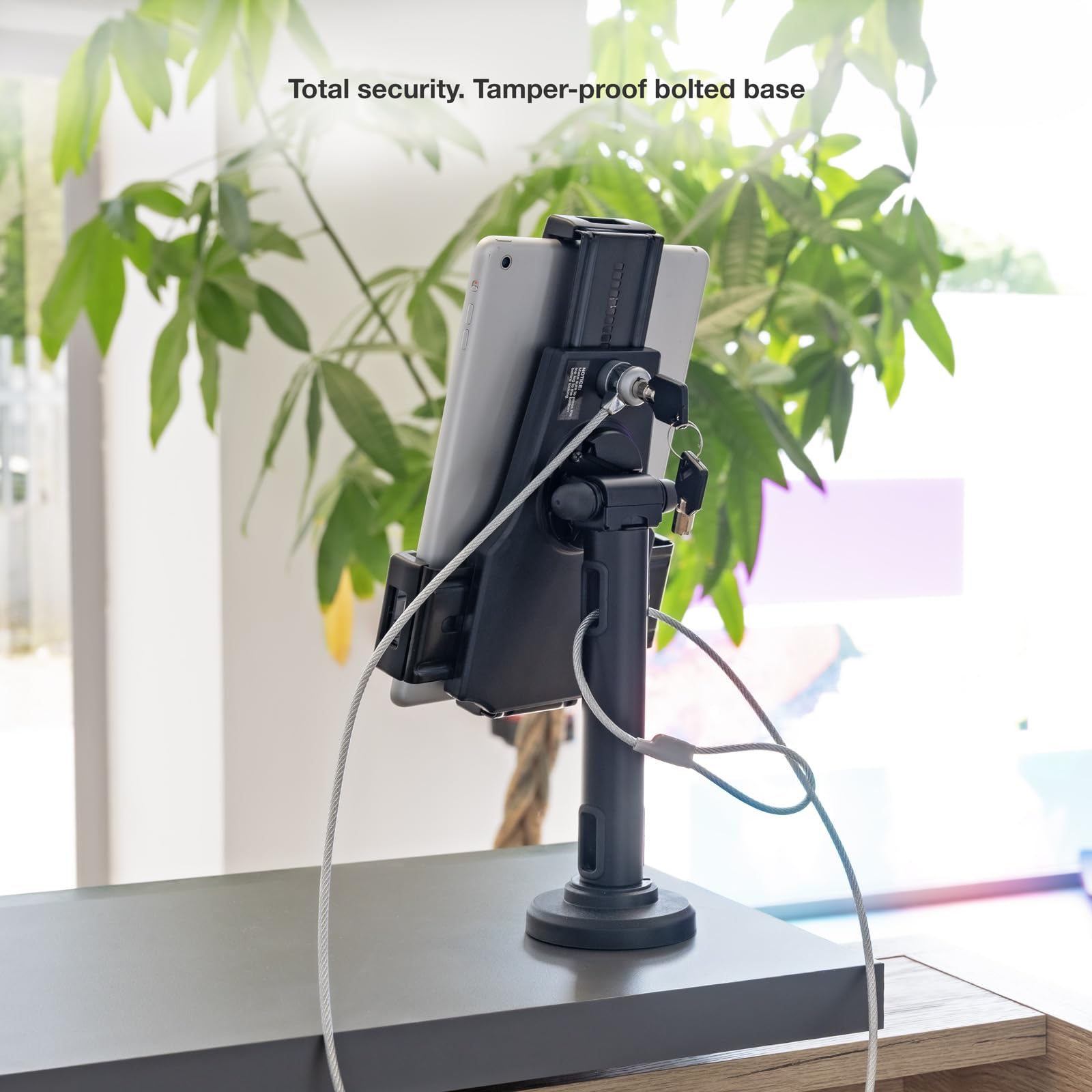 TOOQ TQTDS0812 - Soporte de Mesa/Pared Profesional para Tablet con Antirrobo, Negro