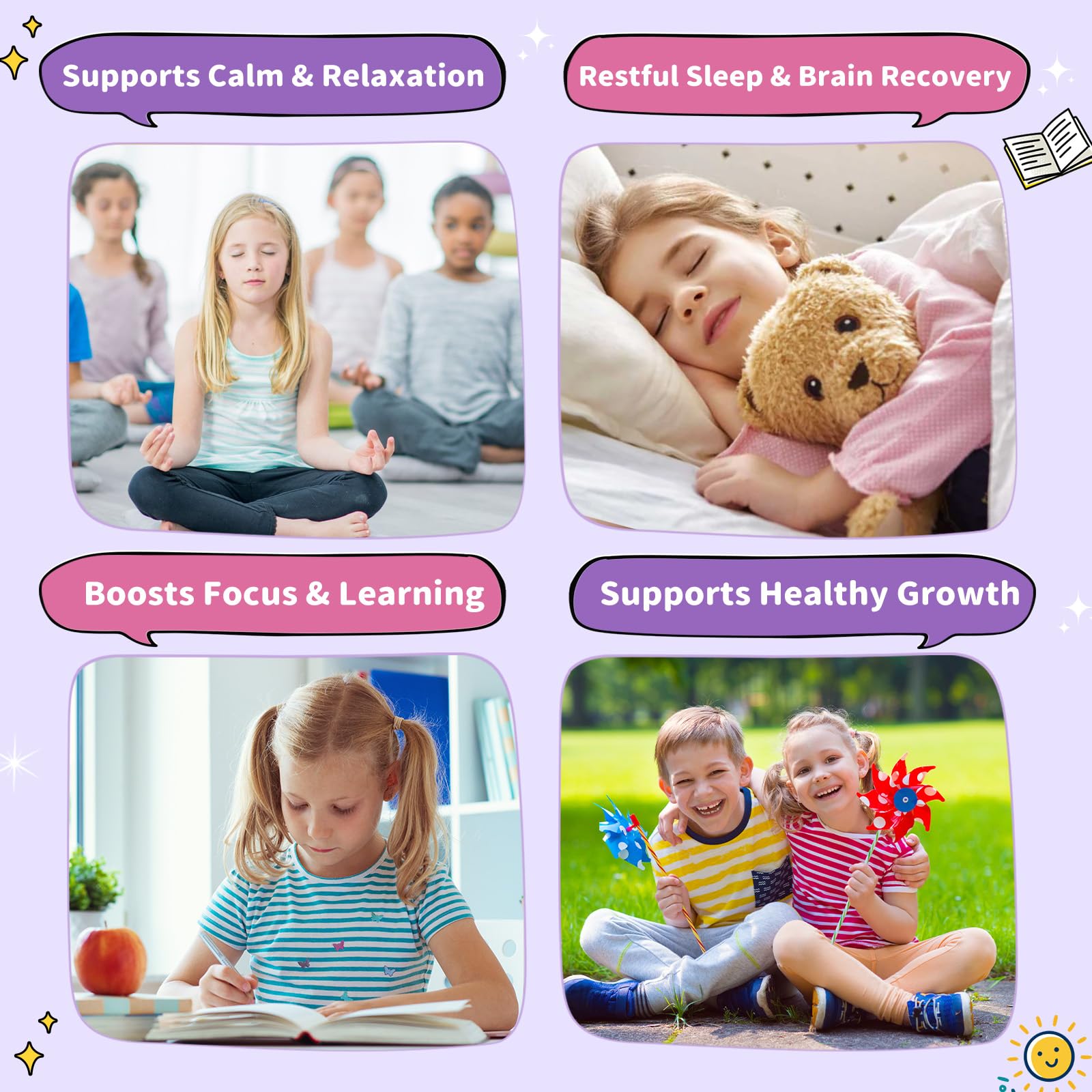 Magnesium Glycinate Liquid for Kids - Magnesium Bisglycinate Drops with L-Theanine, Chamomile & Vitamin B6, B12, C, D3 for Sleep, Relaxation, Immune Support, Calm & Focus - 2 Fl Oz, Strawberry Flavor