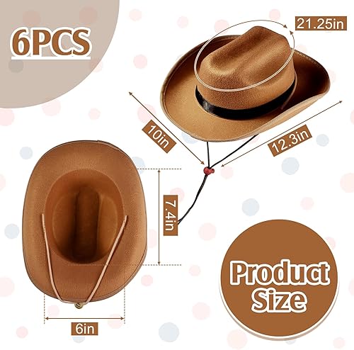 Miniatura 2 de Hercicy Sombrero de Vaquero Occidental para Niños Sombrero de Vaquera para Niños y Niñas Disfraz de Vestir, Suministros para Fiestas de Navidad y