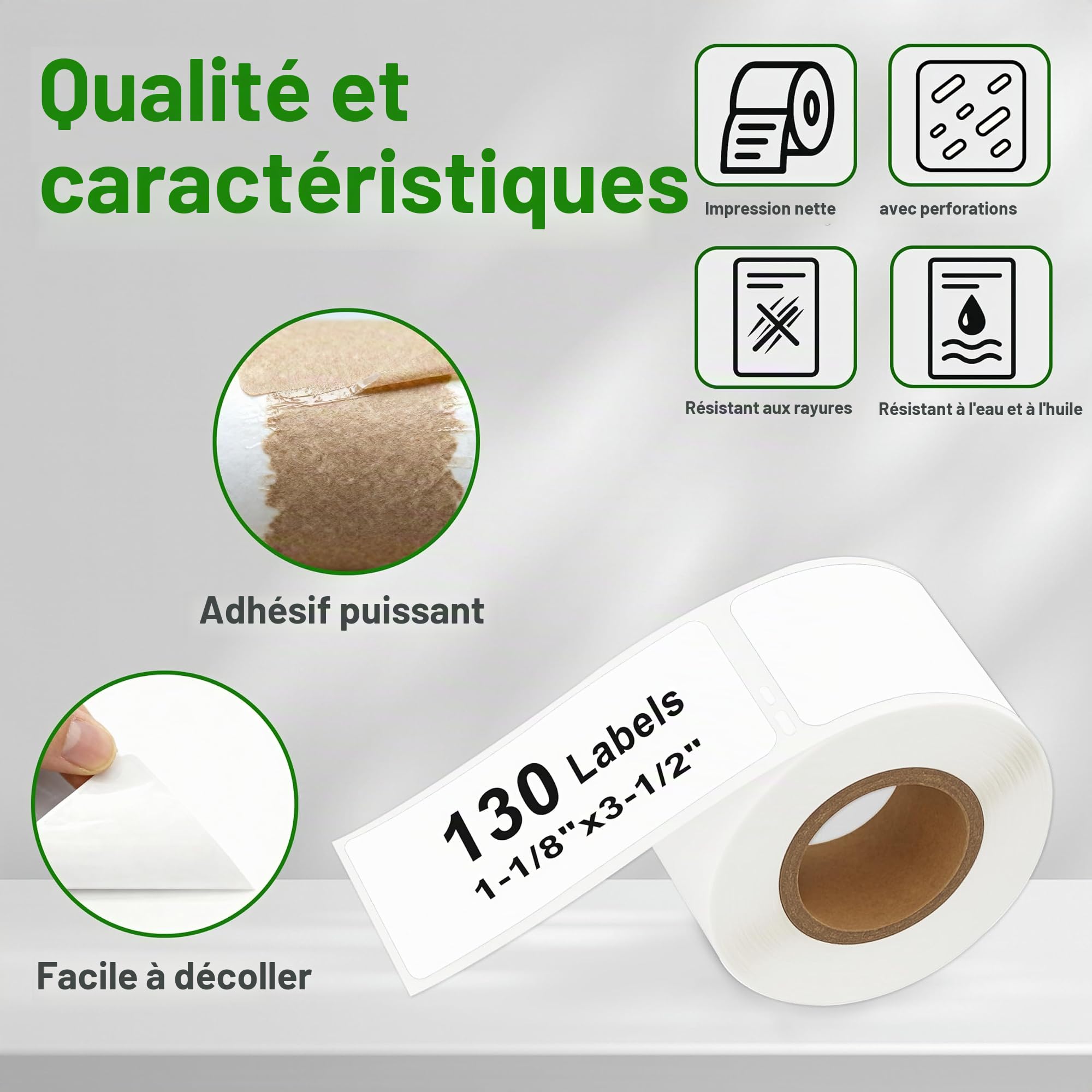 Étiquettes d'adresse standard - 10 rouleaux (avec puce RFID) pour Dymo S0722370 99010-28 mm x 89 mm, compatibles avec les imprimantes Dymo LabelWriter 550-130 étiquettes par rouleau.