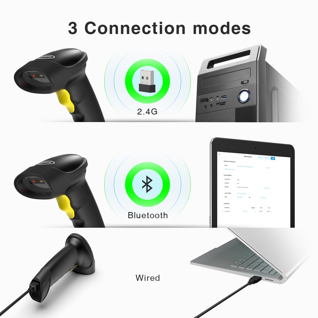 Scanner Di Codici A Barre 2D Inateck 2D Wireless Barcode Scanner 2024 Il Migliore