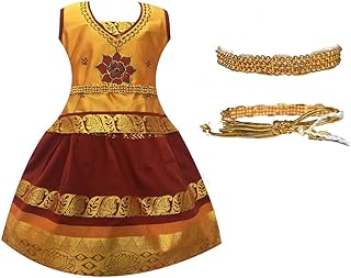 AMIRTHA FASHION Girl's Cotton Silk Readymade Lehenga Choli