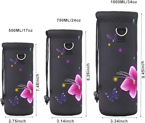Miniatura 2 de RICHEN Bolsa de neopreno para botella de agua con correa ajustable para el hombro, cubierta aislada para botellas de acero inoxidablevidrioplástico
