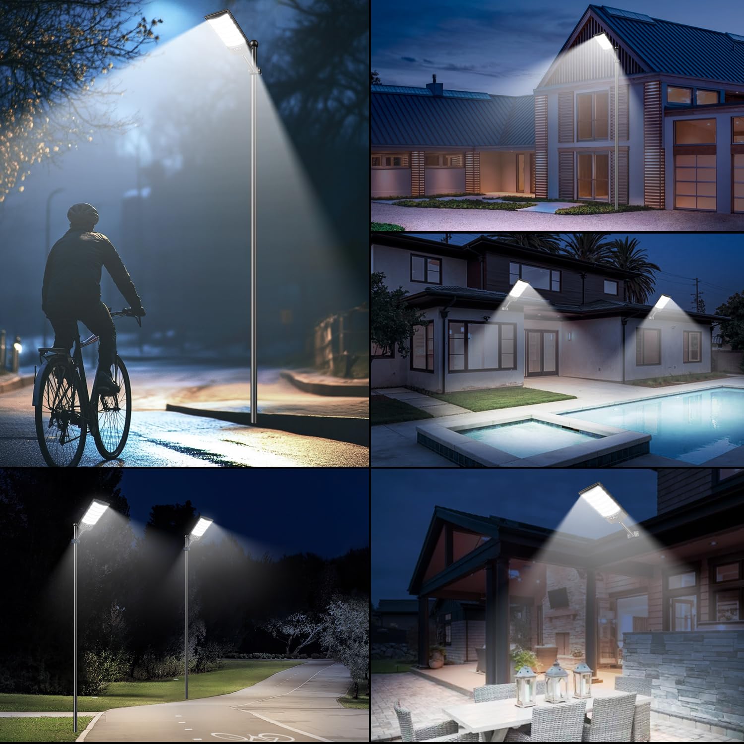 Farolas Solares Exterior, 6000K Farola Solar con Sensor de Movimiento, Control Remoto, IP67 Impermeable Luz Solar Exterior Jardín, Lampara Solar Foco LED Solar para Patio Garage, 2 Paquetes