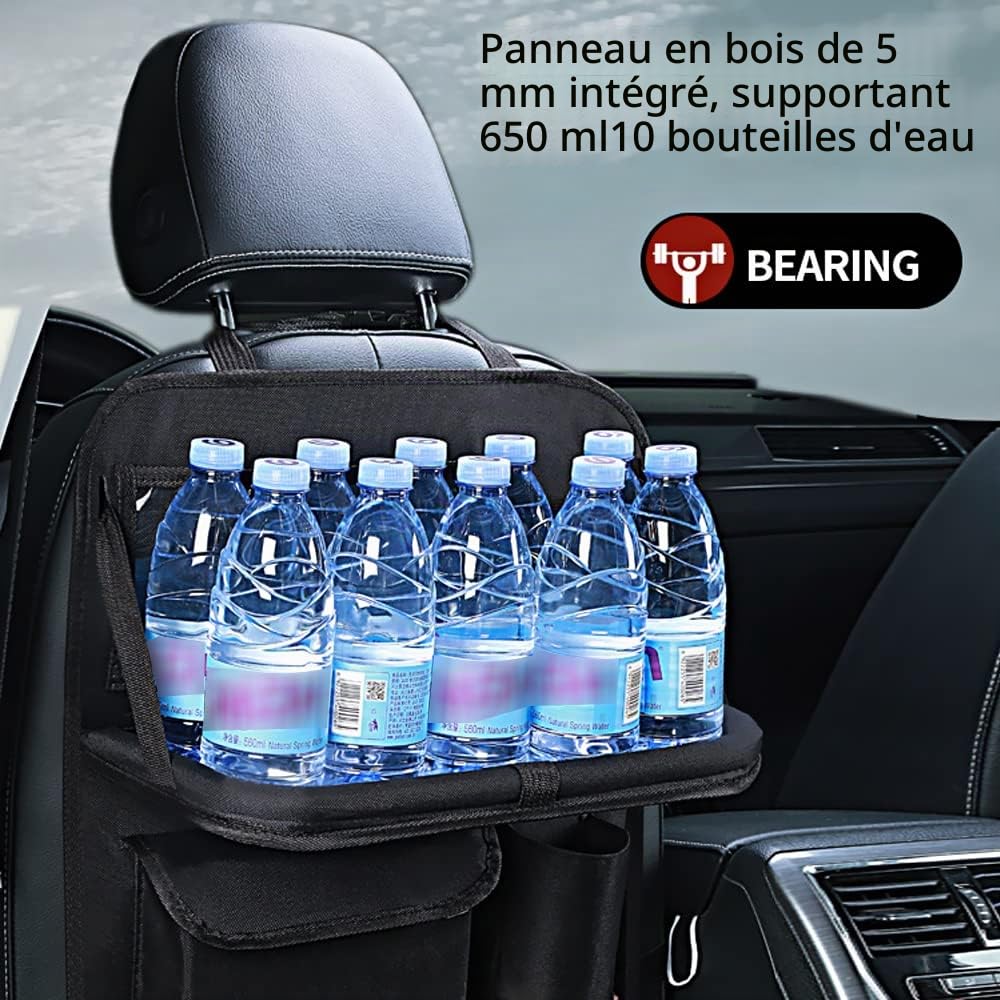 Organiseur de siège de voiture, organiseur de siège arrière | rangement de siège de voiture pour enfants avec support de table à manger pliable et plusieurs poches, pour voyage, parents